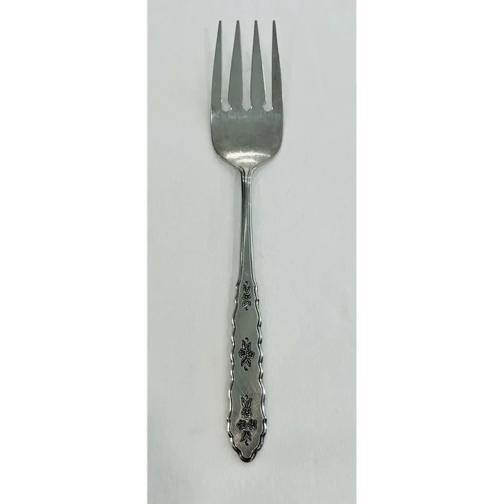 Oneida  Serving Fork FLORAL BOUQUET Stainless Distinction‎ Silverware Flatware